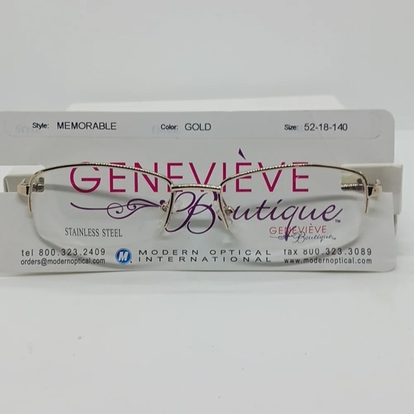 NWT WOMEN'S GENEVIEVE BOUTIQUE EYEGLASS FRAMES MEMORABLE GOLD